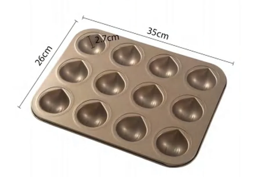 Forma 12 Cavidades Antiaderente Bronze