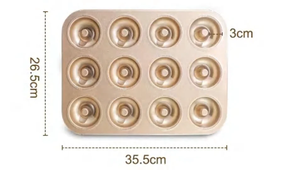 Forma Dourada 12 Cavidades para Donuts