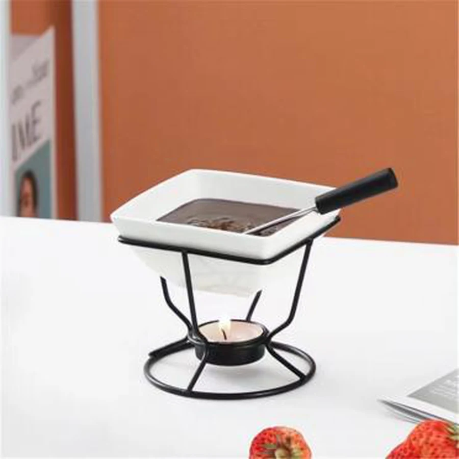 Fondue de Cerâmica Redondo com Suporte - Modelos Sortidos