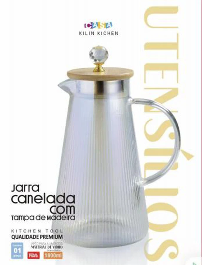 Jarra de Vidro Canelada 1,6L