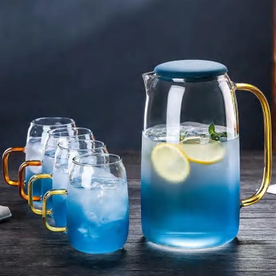 Jogo Jarra e 4 Copos de Vidro 1,3L