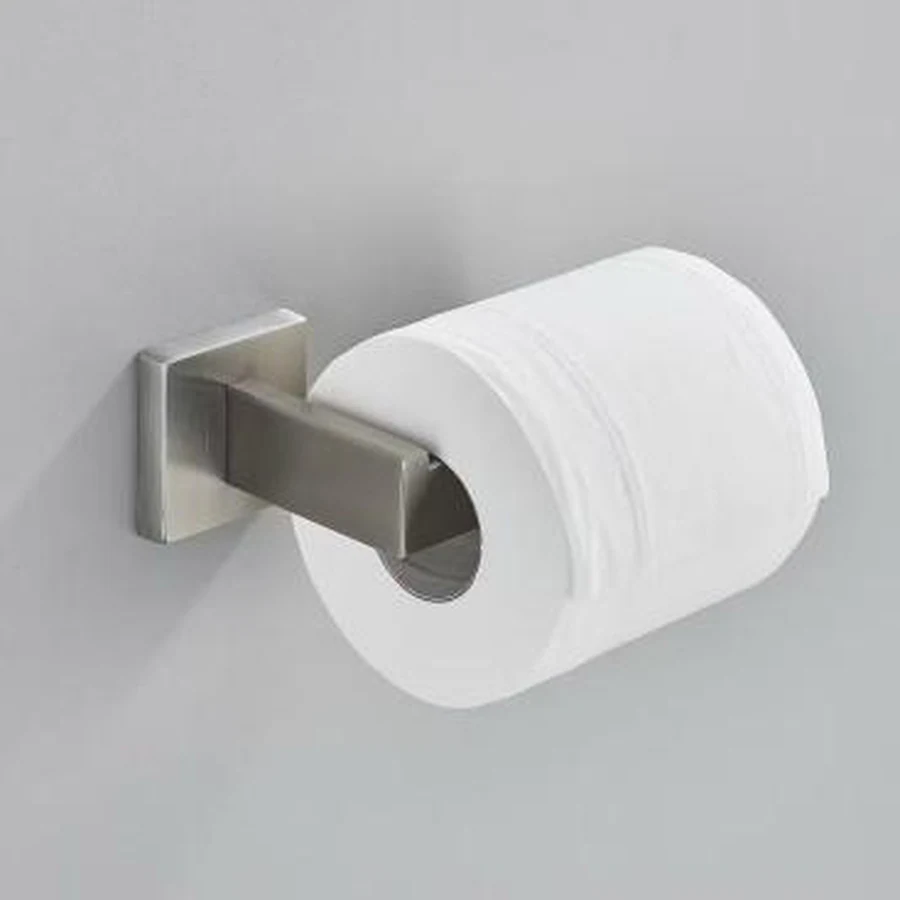 Suporte de Papel Higiênico Quadrado Prateado
