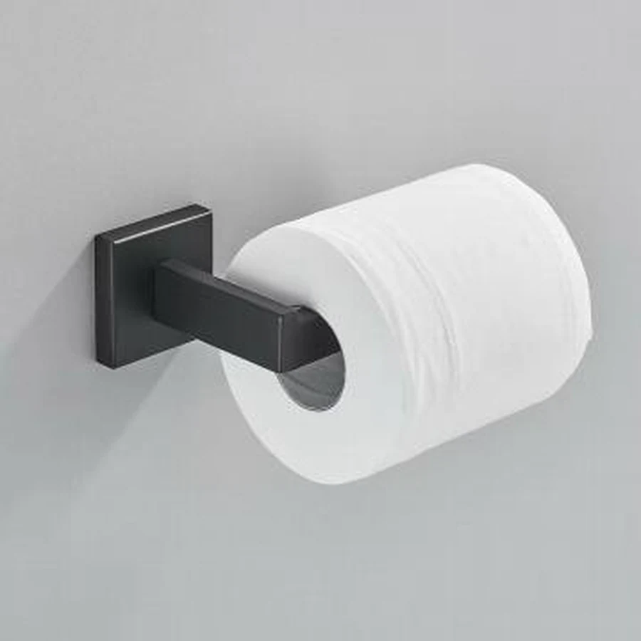 Suporte de Papel Higiênico Quadrado Preto