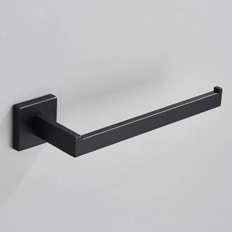 Toalheiro de Parede Quadrado Preto 28cm