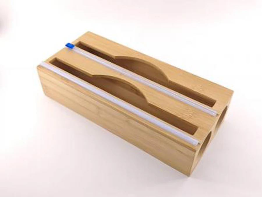 Dispenser Duplo de Bambu para Papel Filme