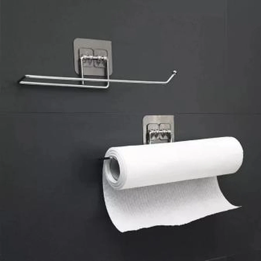 Suporte de Papel Toalha Adesivo Inox