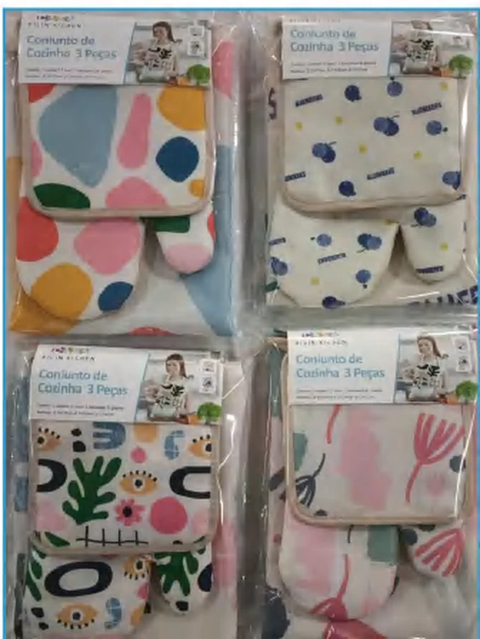 Kit Avental 3 Peças Estampado