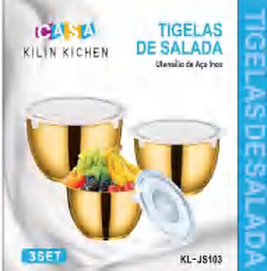 Jogo de Tigelas Douradas com Tampa