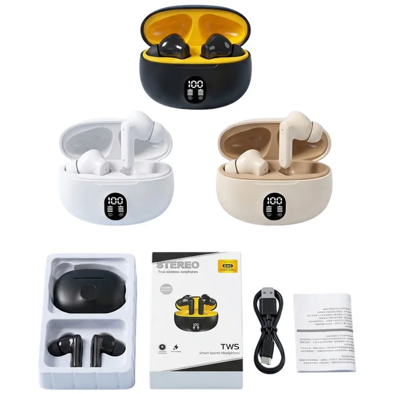 Fone de Ouvido Bluetooth TWS com Visor de Bateria e Caixa de Varejo