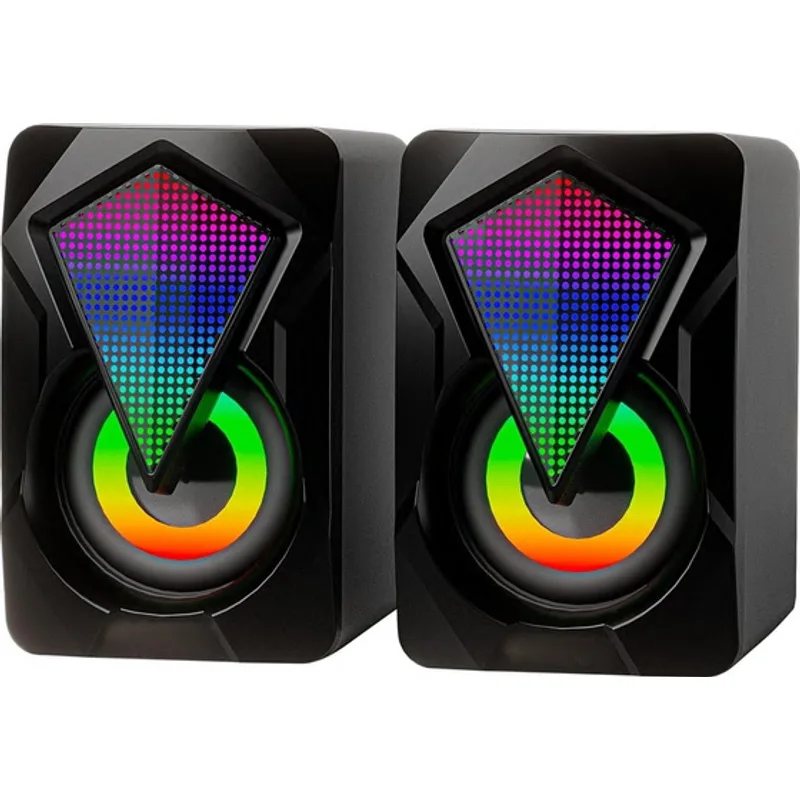 Caixa de Som Gamer RGB para PC e Notebook com USB e P2