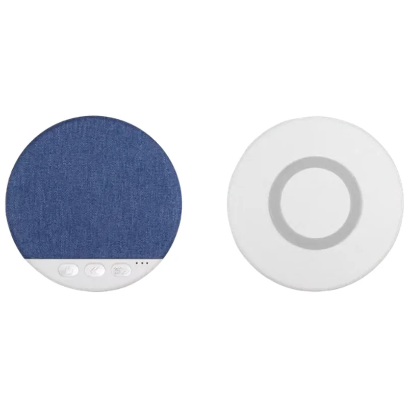 Caixa de Som Bluetooth Circular em Tecido para Som Relaxante