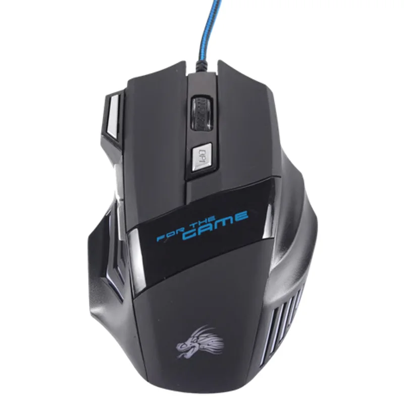 Mouse Gamer com Fio com LED de 7 Cores e Botões Laterais