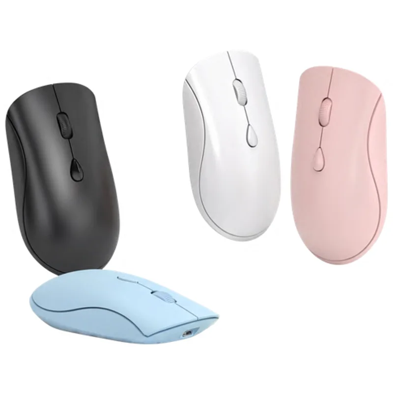Mouse Sem Fio Slim 2.4GHz e Bluetooth Recarregável