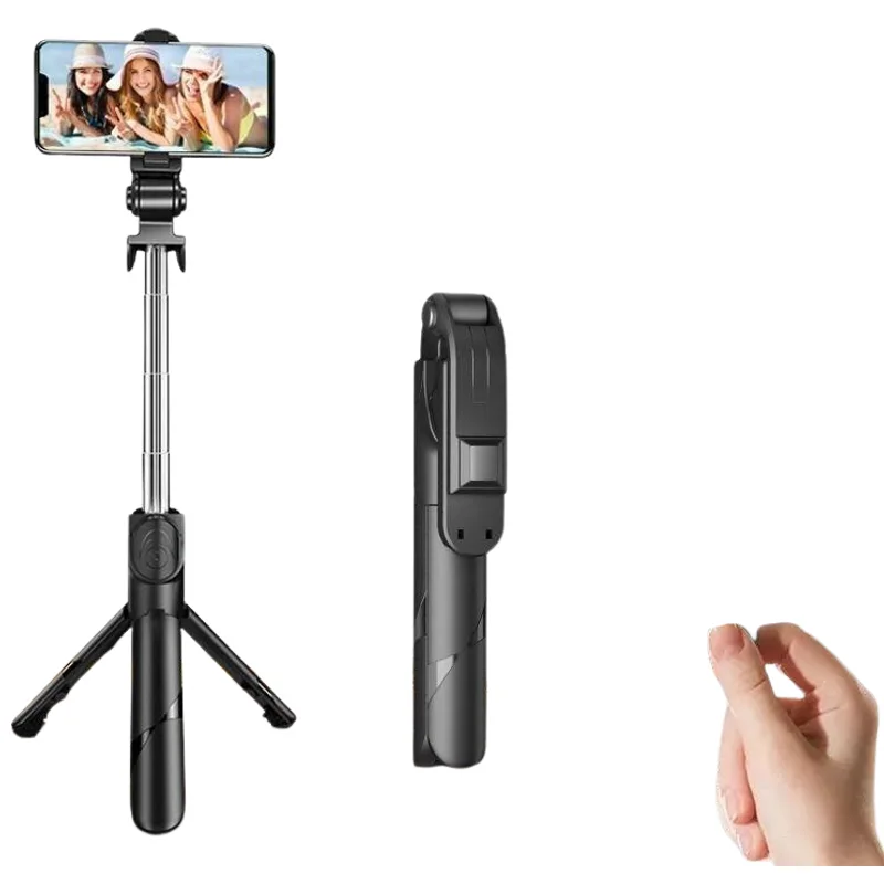 Bastão de Selfie e Tripé 2 em 1 com Controle Bluetooth de 70cm
