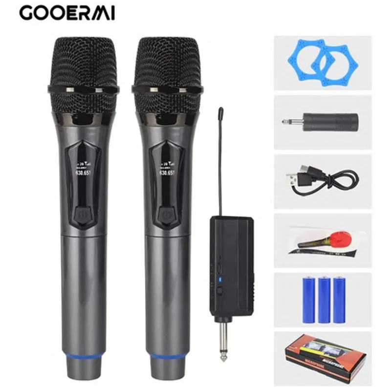 Sistema de Karaokê Bluetooth com 2 Microfones Sem Fio e LED RGB