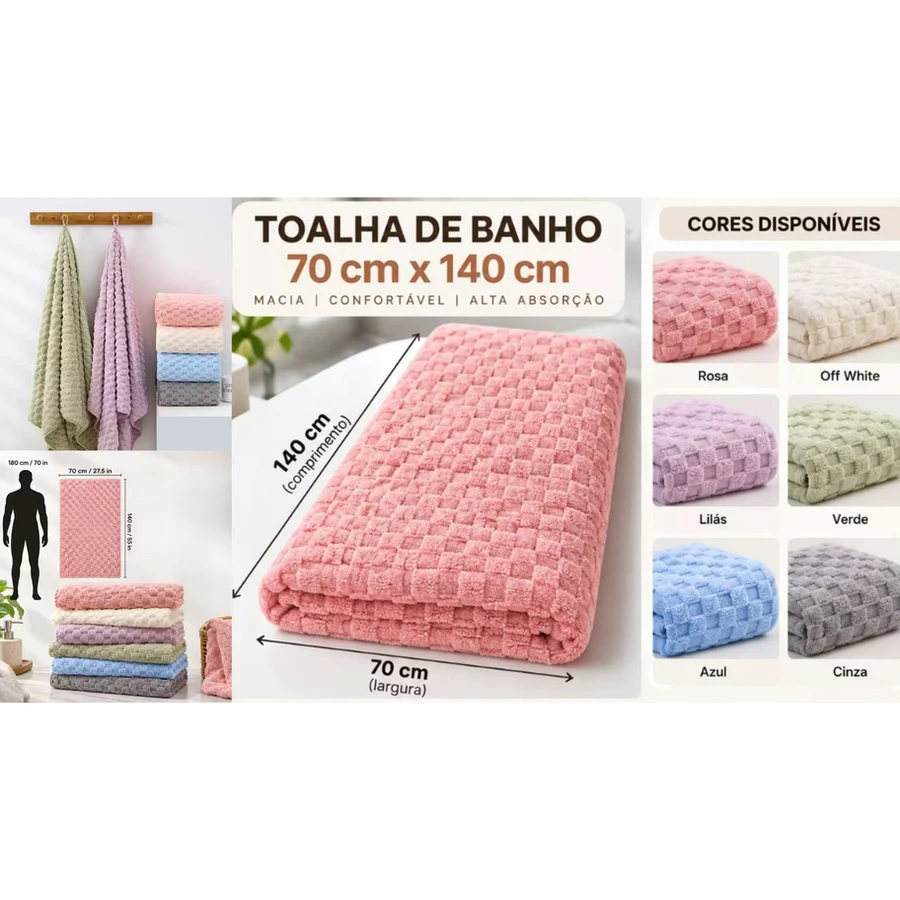 Toalha de Banho Microfibra 70x140cm — foto 1