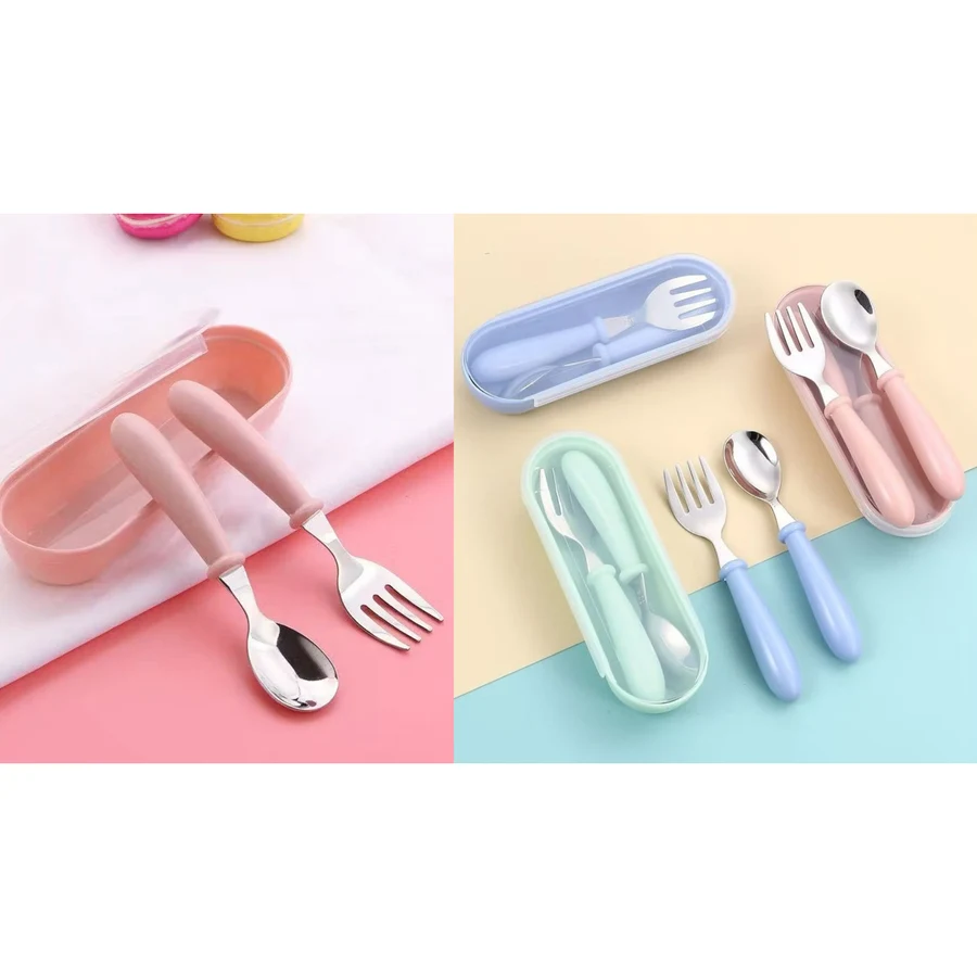 Kit Talheres Infantil (Rosa/Verde/Azul) — foto 1