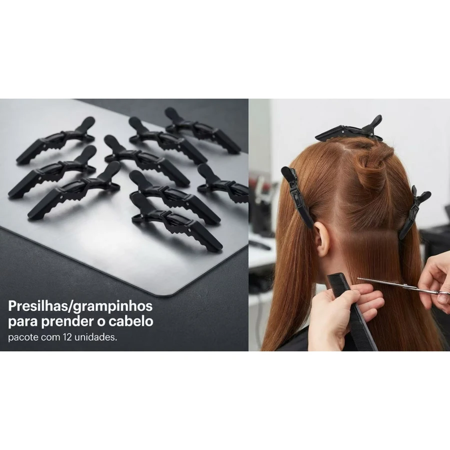 Kit c/ 12 Presilhas Jacaré p/ Cabelo — foto 1