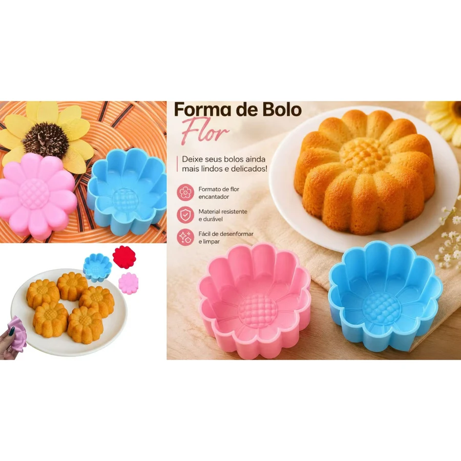 Kit c/ 12 Formas de Silicone Girassol (5,3x2cm) — foto 1