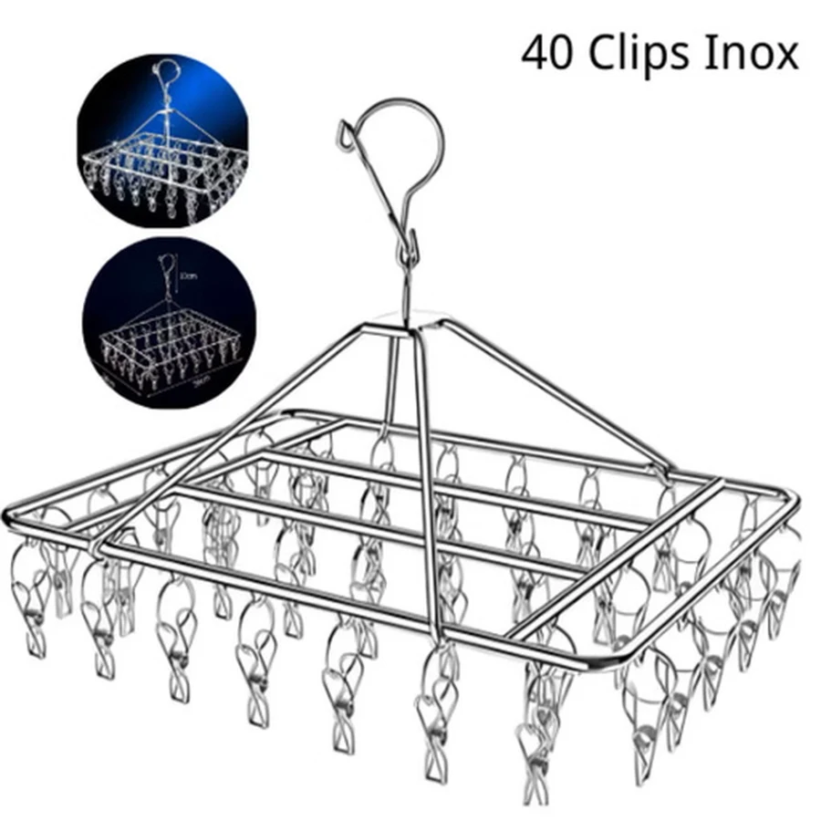 Varal de 40 Clips Inox 35x27cm (371g)