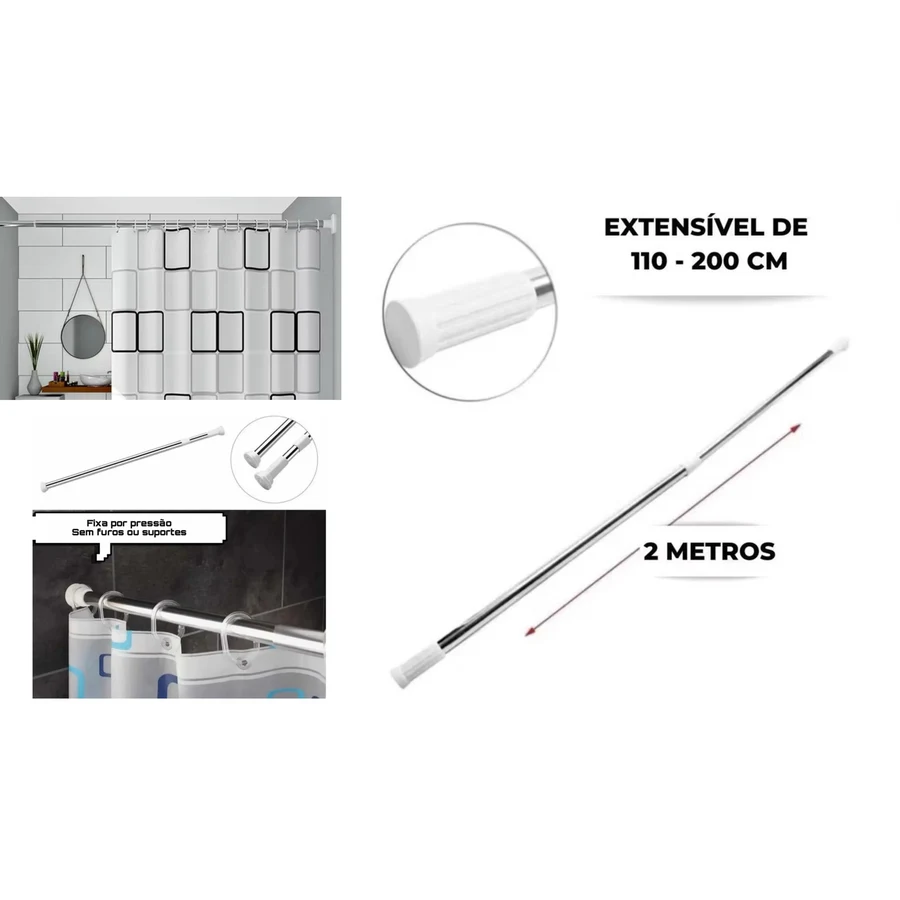 Varão Extensível Porta Cortina 2M