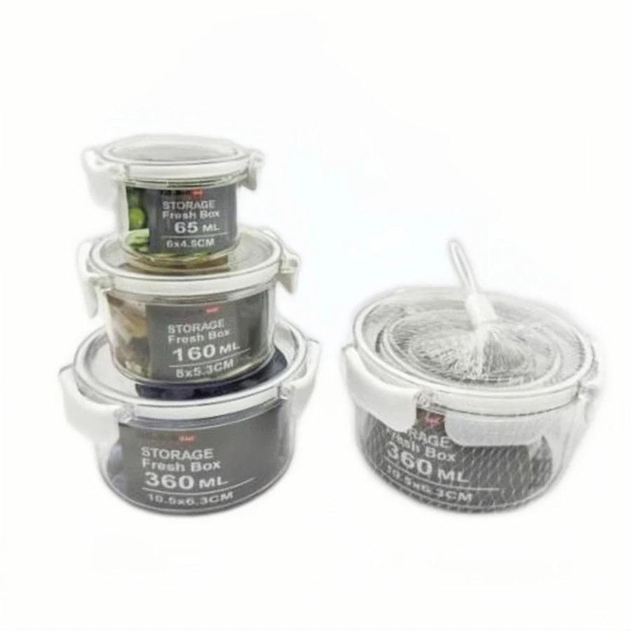 Kit c/ 3 Potes c/ Tampa Redondo (65ml/160ml/360ml)