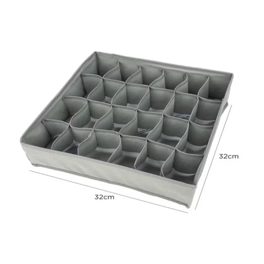 Organizador Dobrável c/ 24 Divisórias (32x32cm/Cor Cinza)