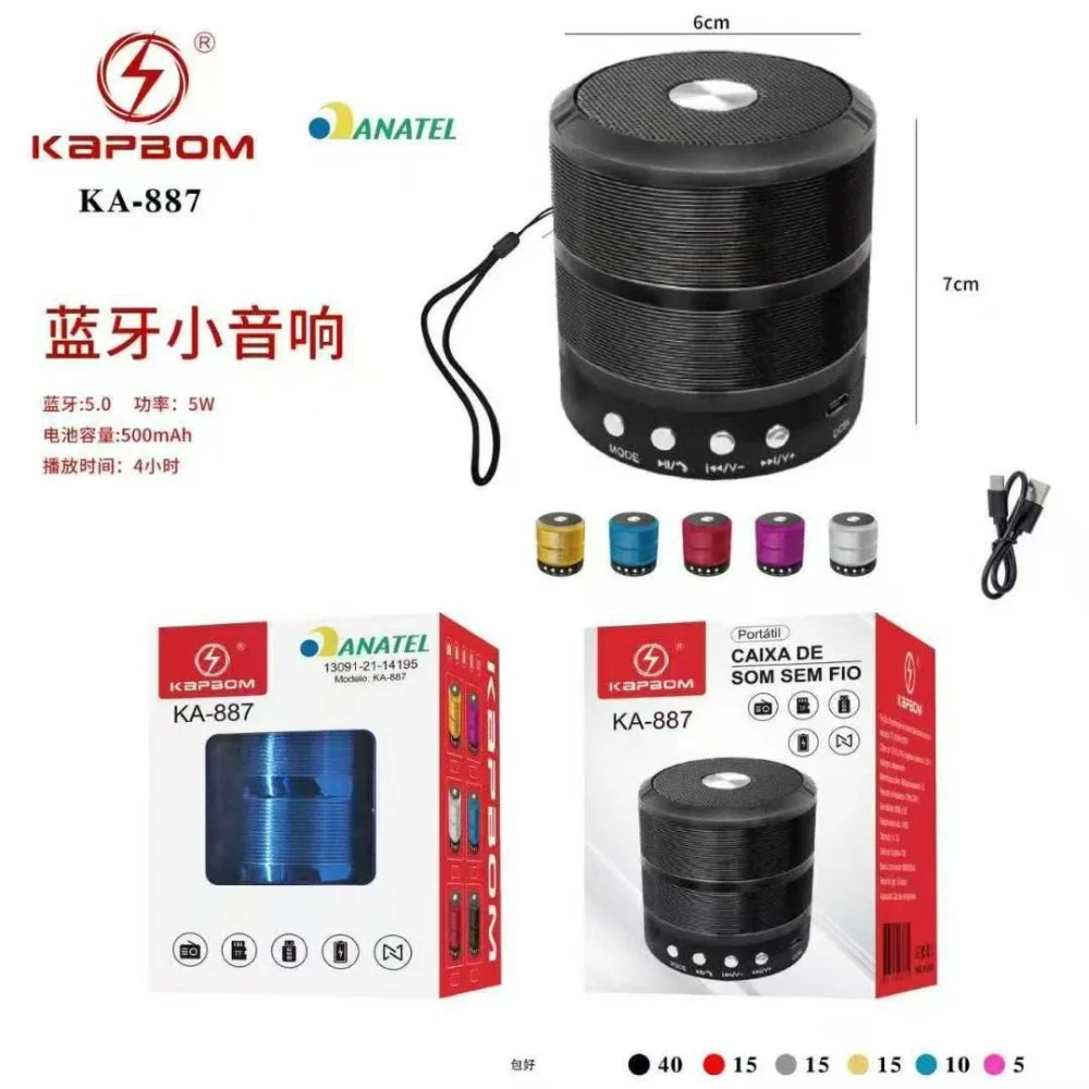 Mini Caixa de Som Bluetooth 887 — foto 1