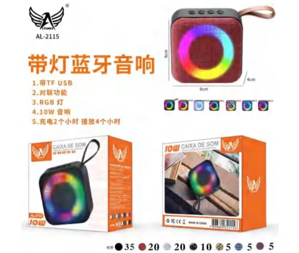 Caixa de Som Bluetooth com LED RGB