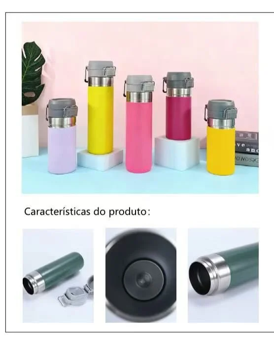 Garrafa Térmica Inox com Display de Temperatura