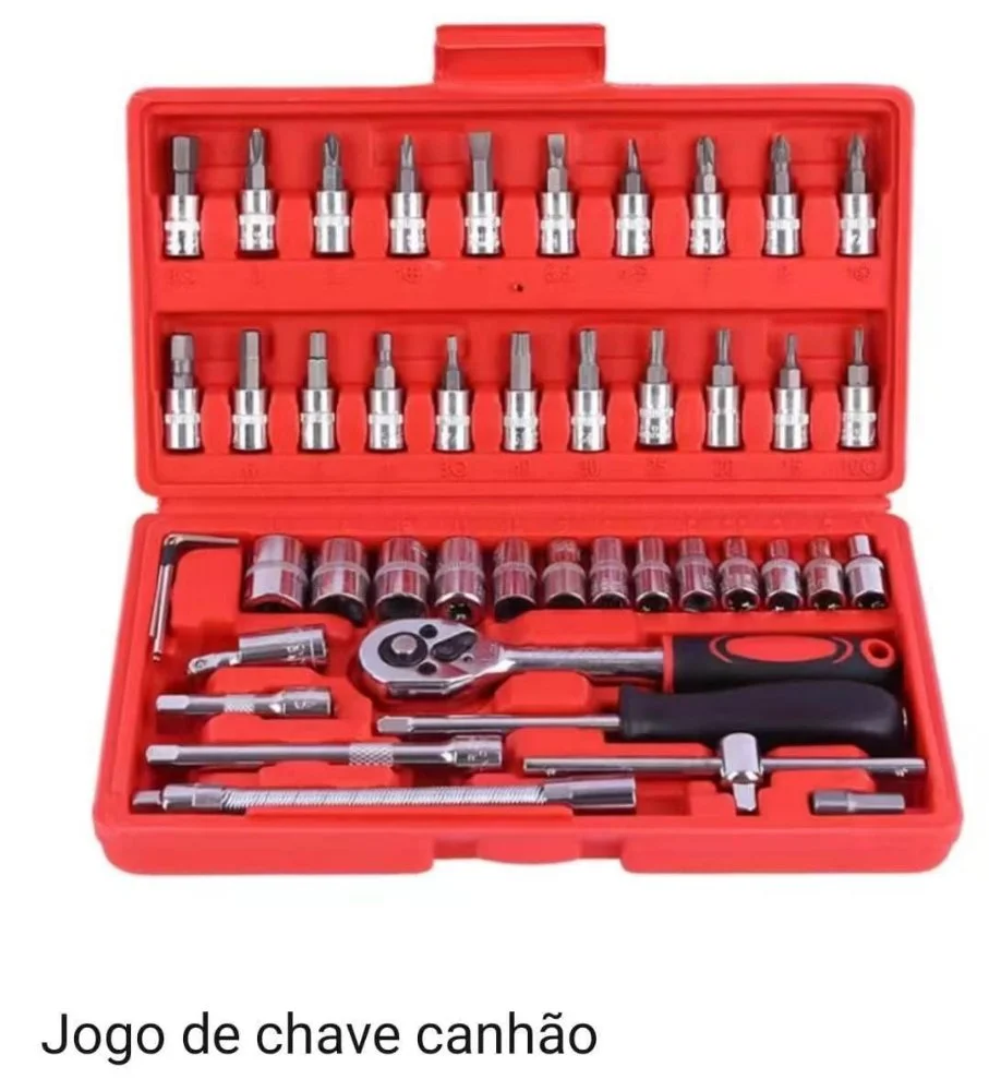 Jogo de Ferramentas com Chave Catraca e Soquetes — foto 1