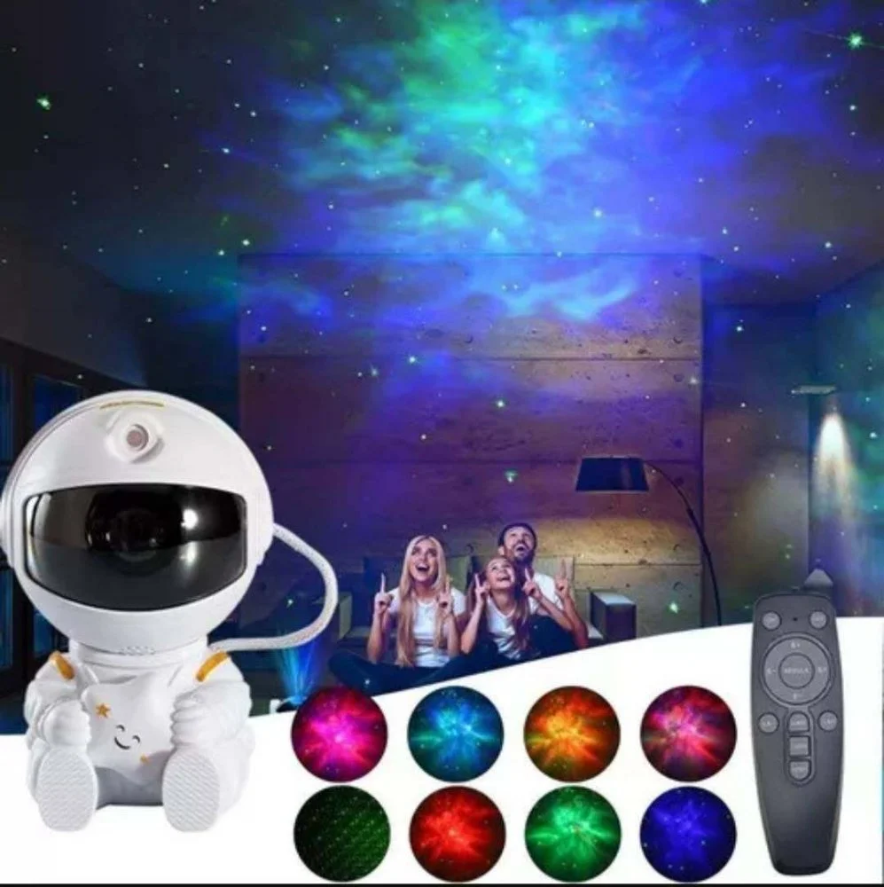 Mini Luminária Projetor de Galáxia Astronauta