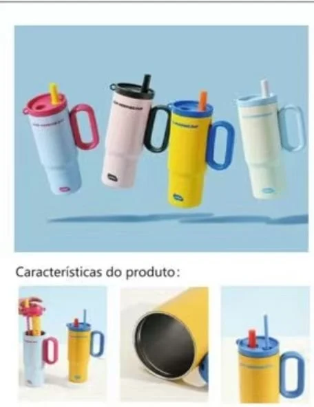 Copo Térmico Infantil com Canudo