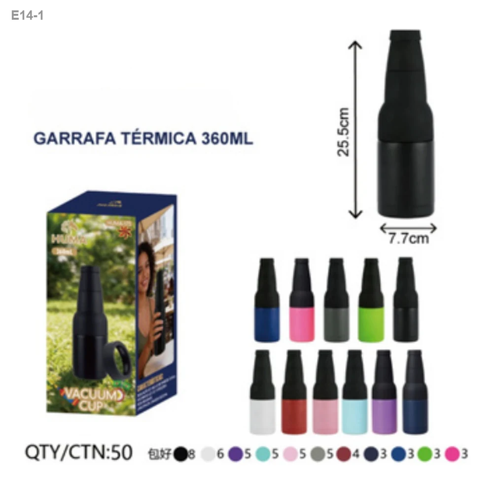 Garrafa Térmica 360ml com Tampa Colorida — foto 1