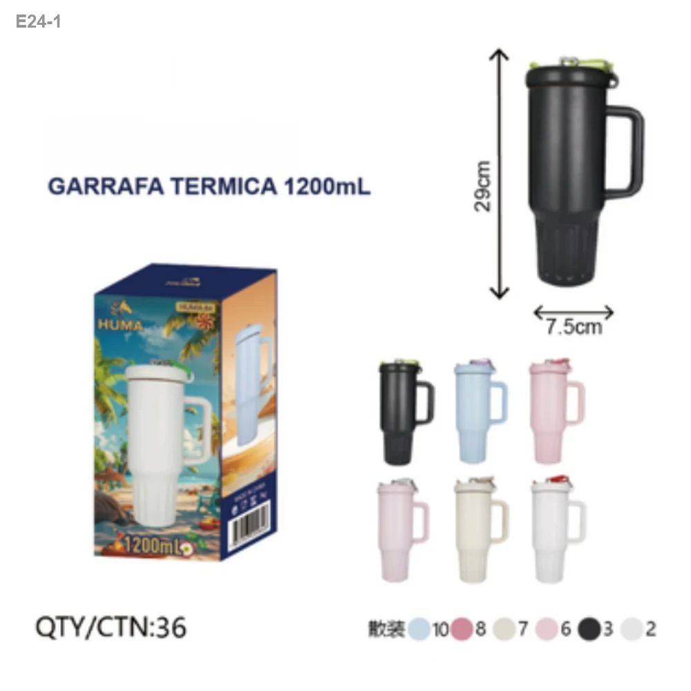 Copo Térmico com Alça 1200ml Tons Pastel — foto 1