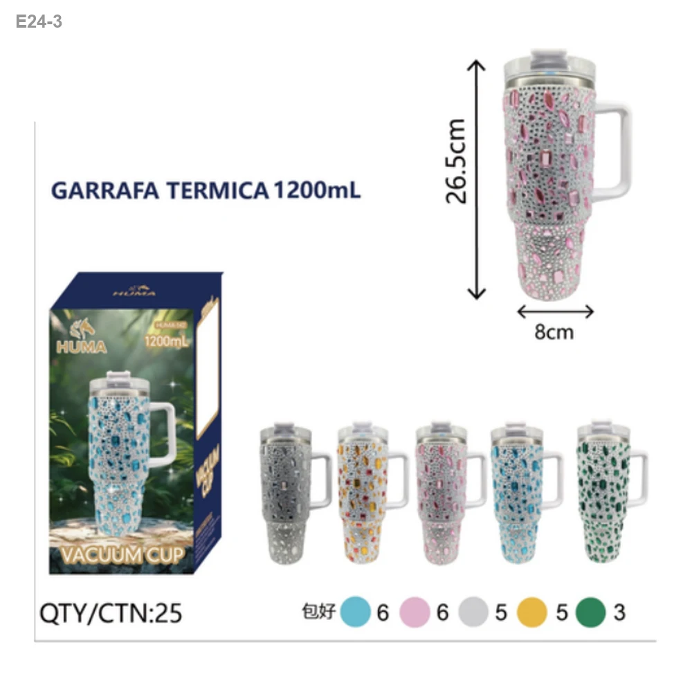 Copo Térmico com Alça 1200ml com Strass — foto 1