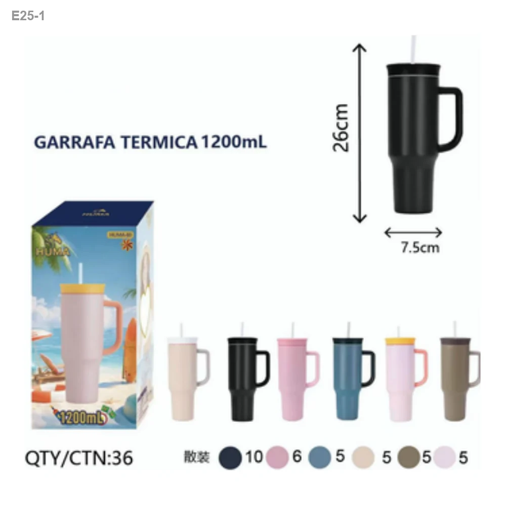 Copo Térmico com Alça e Canudo 1200ml — foto 1