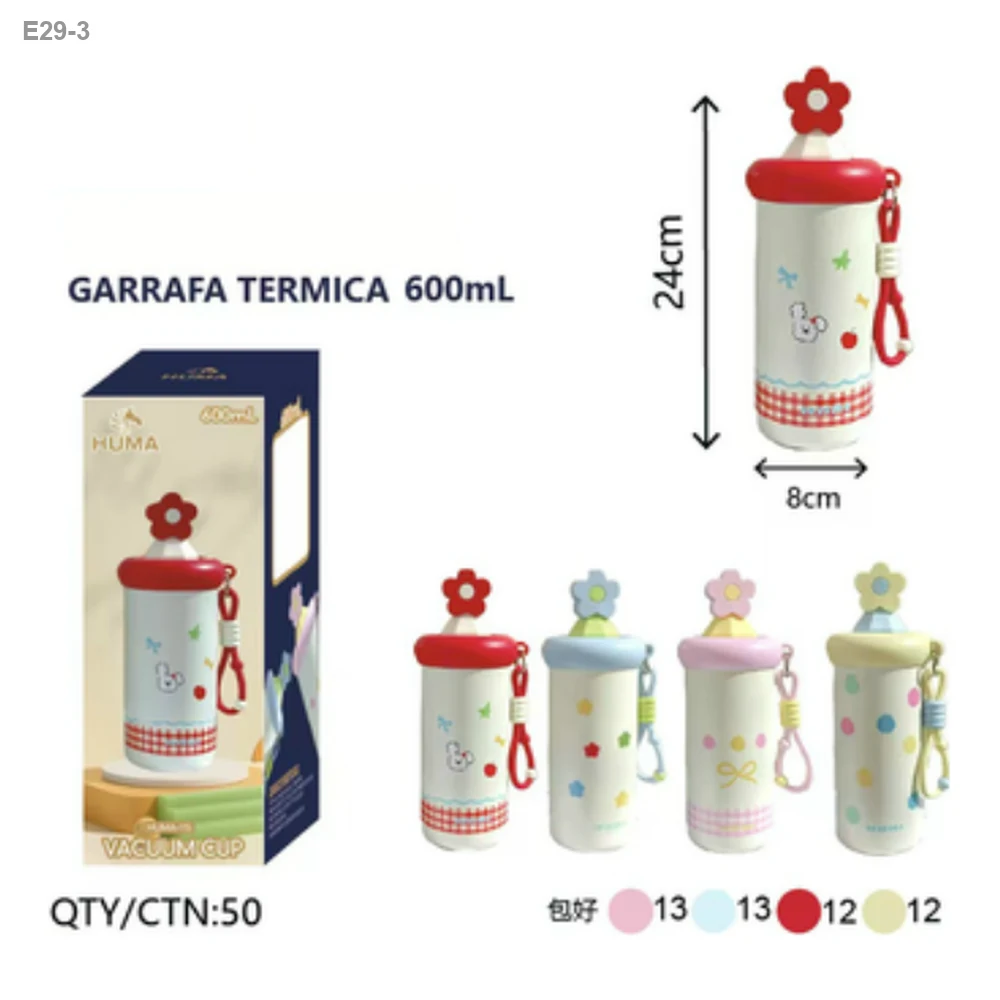 Garrafa Térmica Infantil 600ml Florzinha