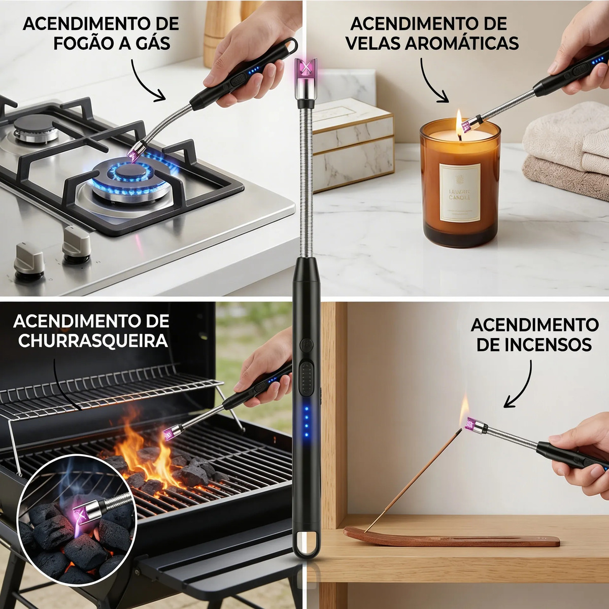 Acendedor Fogão Velas I Elétrico Plasma Recarrega Usb