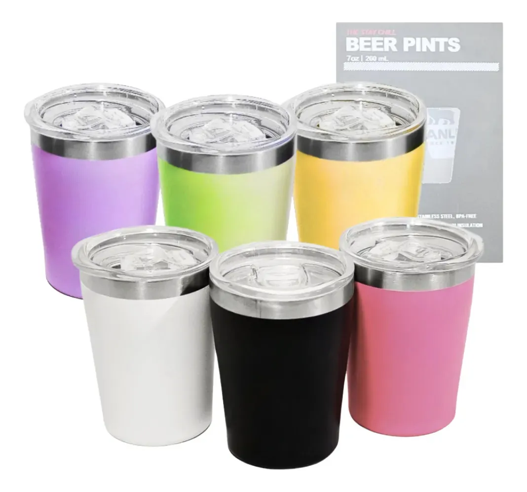 Mini Copo Térmico Em Aço Inox 260 Ml Com Tampa Xls