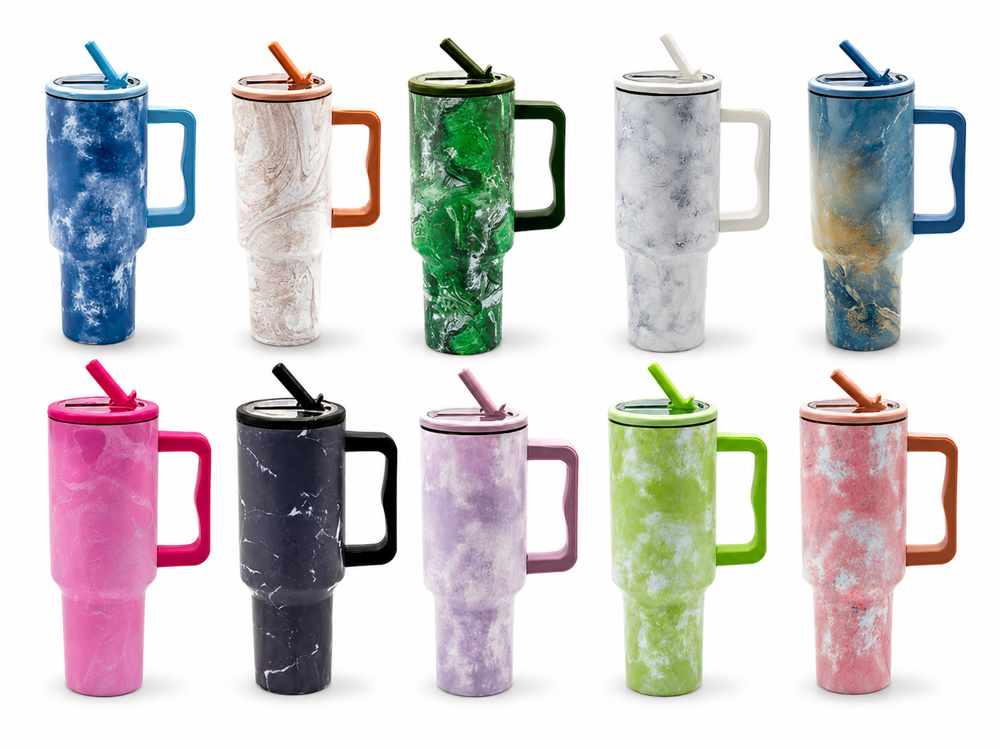 Copo Grande Térmico Nuvens 1200ml Com Tampa Canudo