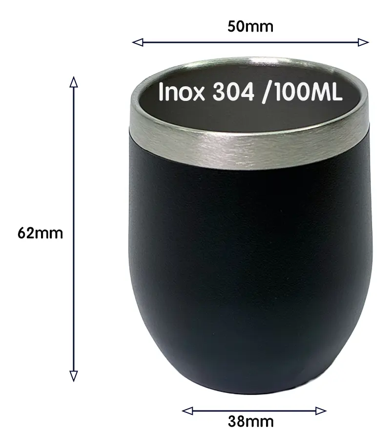 Mini Copo Térmico 100ml Inox 304 Parede Dupla