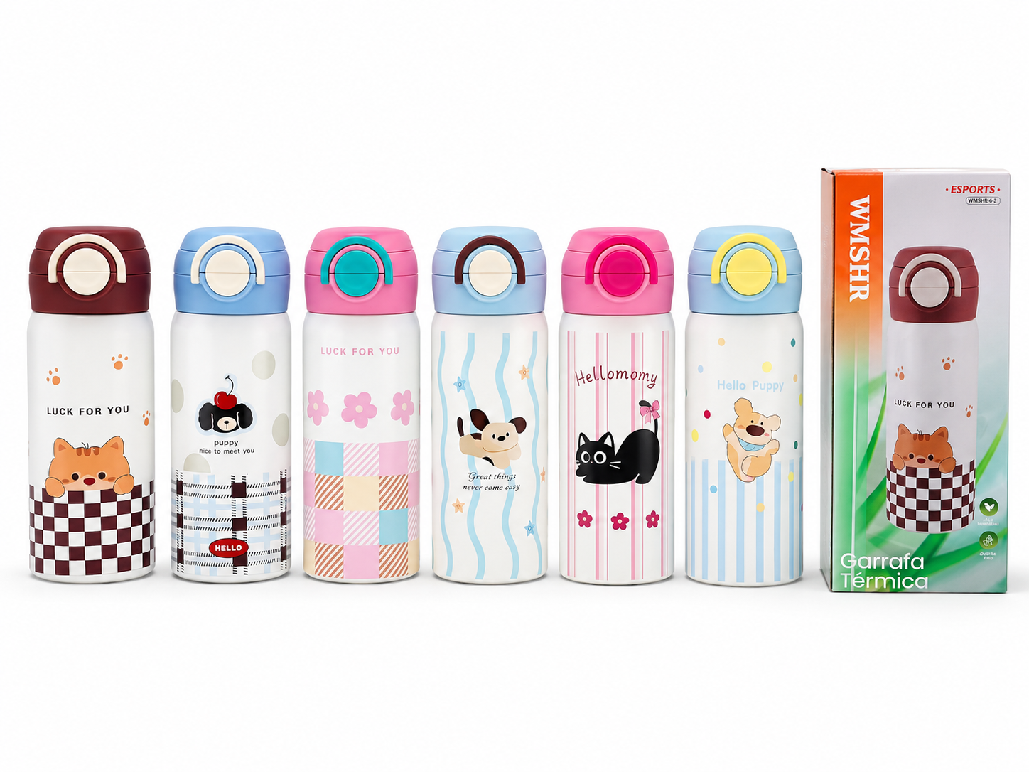 Garrafa Térmica Infantil com Canudo 500ml
