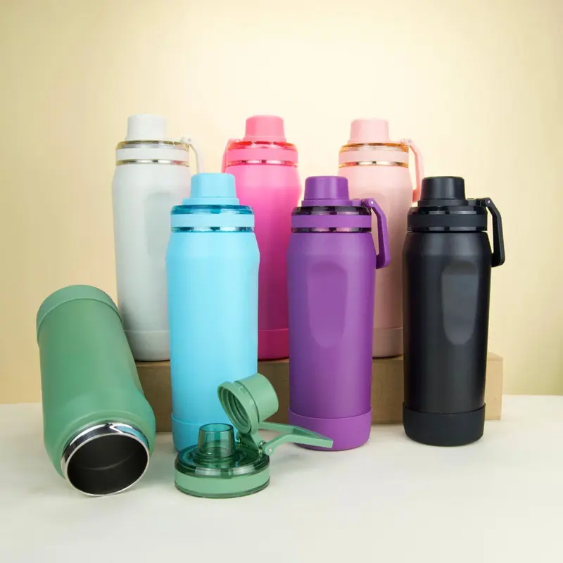 Garrafa Térmica Inox 500ml com Alça, Tampa Vedada e Base Antiderrapante