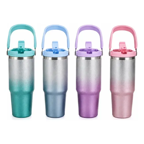 Garrafa Térmica Copo Inox 900ml Alça Tampa T Flip Canudo