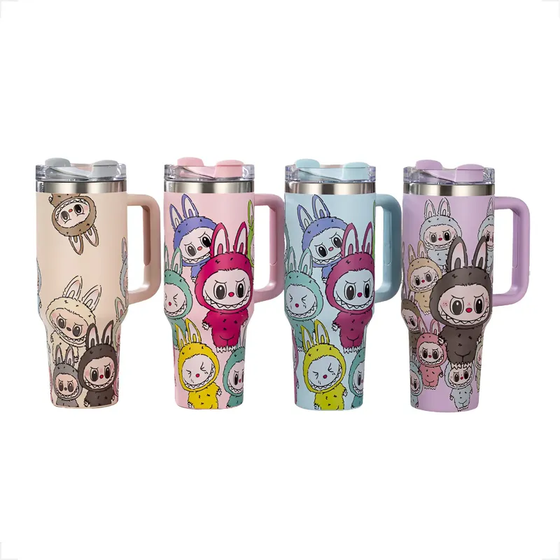Copo Térmico 1,2l Labubu 1200ml Canudo Tampa Alça Inox