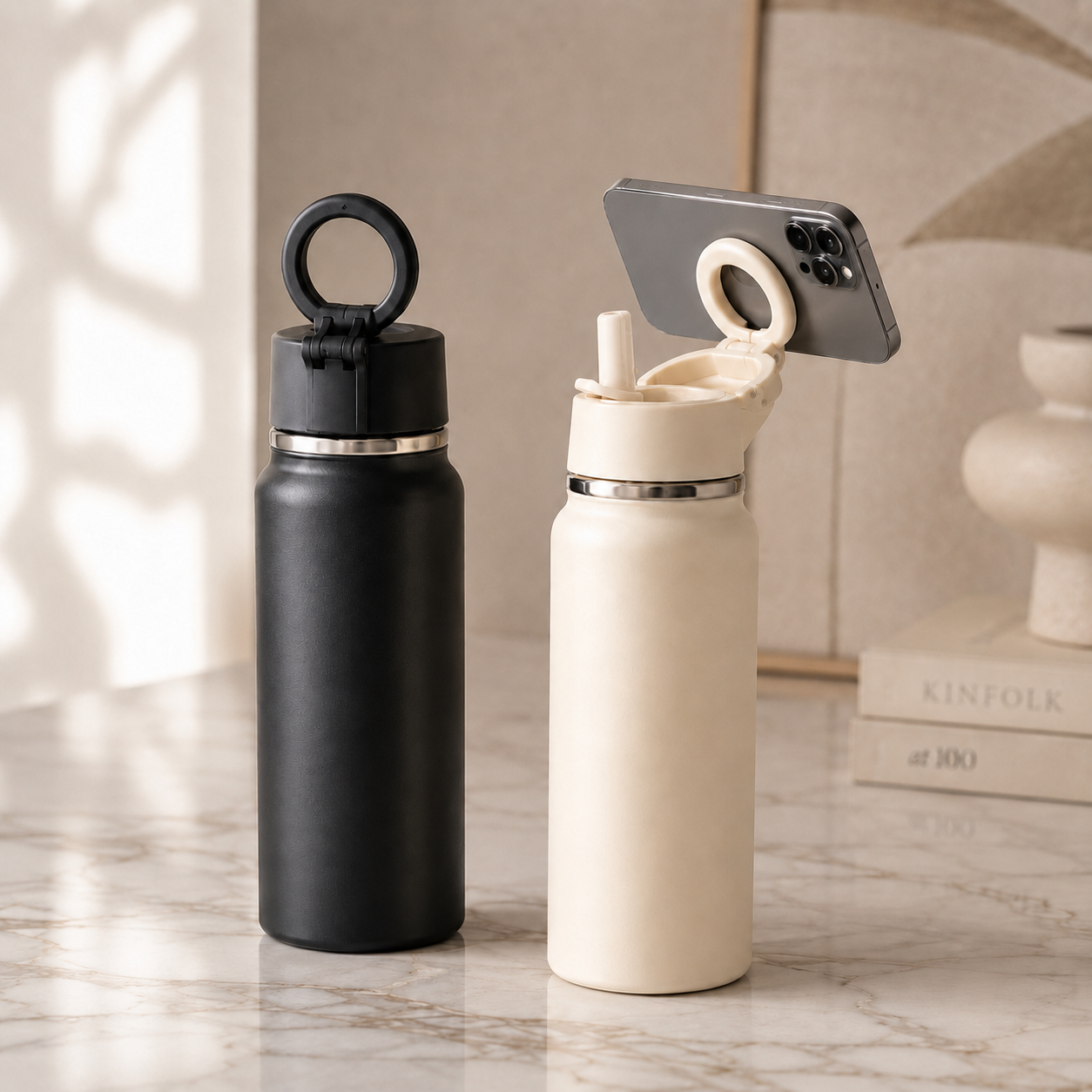 Garrafa Termica 600 Ml com Alça Suporte Celular
