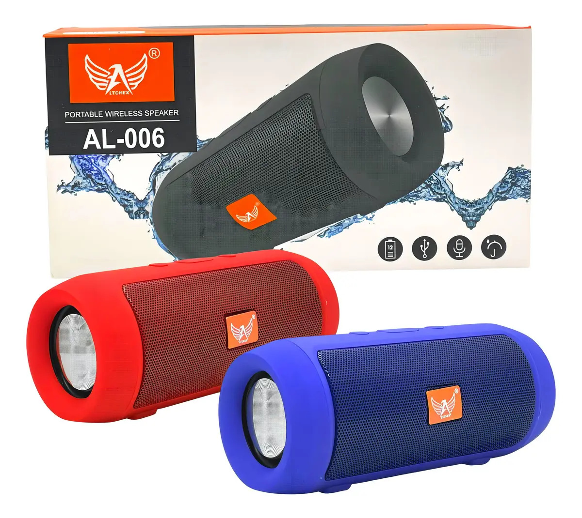 Caixa de Som Portátil Bluetooth Altomex AL-006 Prova d'Água