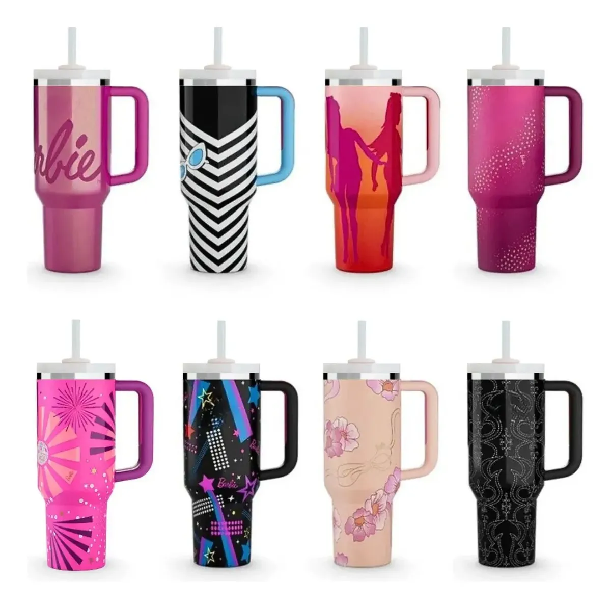 Copo Grande Barbie Térmico 1200ml Com Tampa Canudo