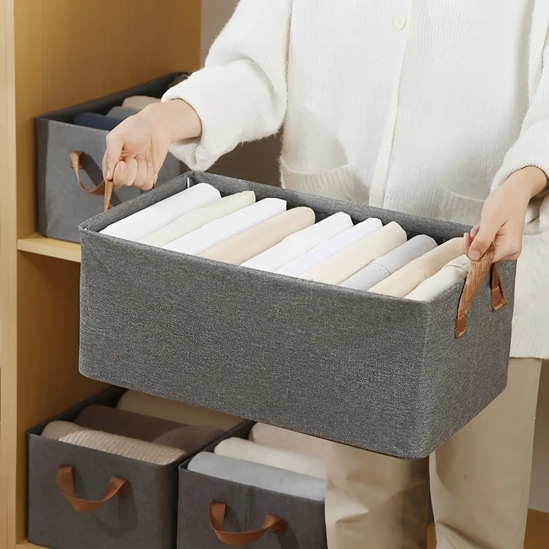 Caixa Organizadora Cesto Dobrável Guarda Roupa Closet